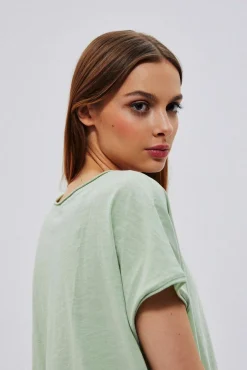Bluzki Bawełniane|Bluzki Z Krótkim Rękawem>Moodo Bawełniany t-shirt z kieszonką