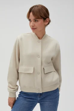 Bluzy Damskie Krótkie|Bluzy Damskie Bawełniane>Moodo Bluza bomberka beżowa