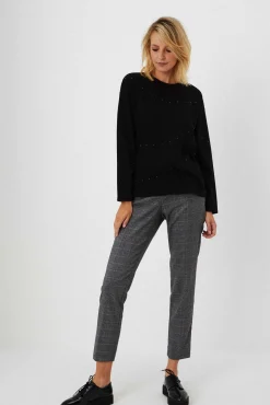 Bluzy Damskie Czarne|Bluzy Zimowe>Moodo Bluza czarna z dżetami