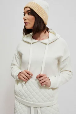 Bluzy Damskie Białe|Bluzy Zimowe>Moodo Bluza kangruka z kapturem