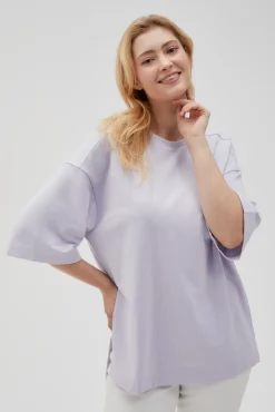 Bluzy Wiosenne|Bluzy Damskie Bez Kaptura>Moodo Bluza oversize fioletowa