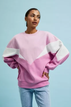 Bluzy Damskie Kolorowe|Bluzy Wiosenne>Moodo Bluza oversize wkładana przez głowę różowa