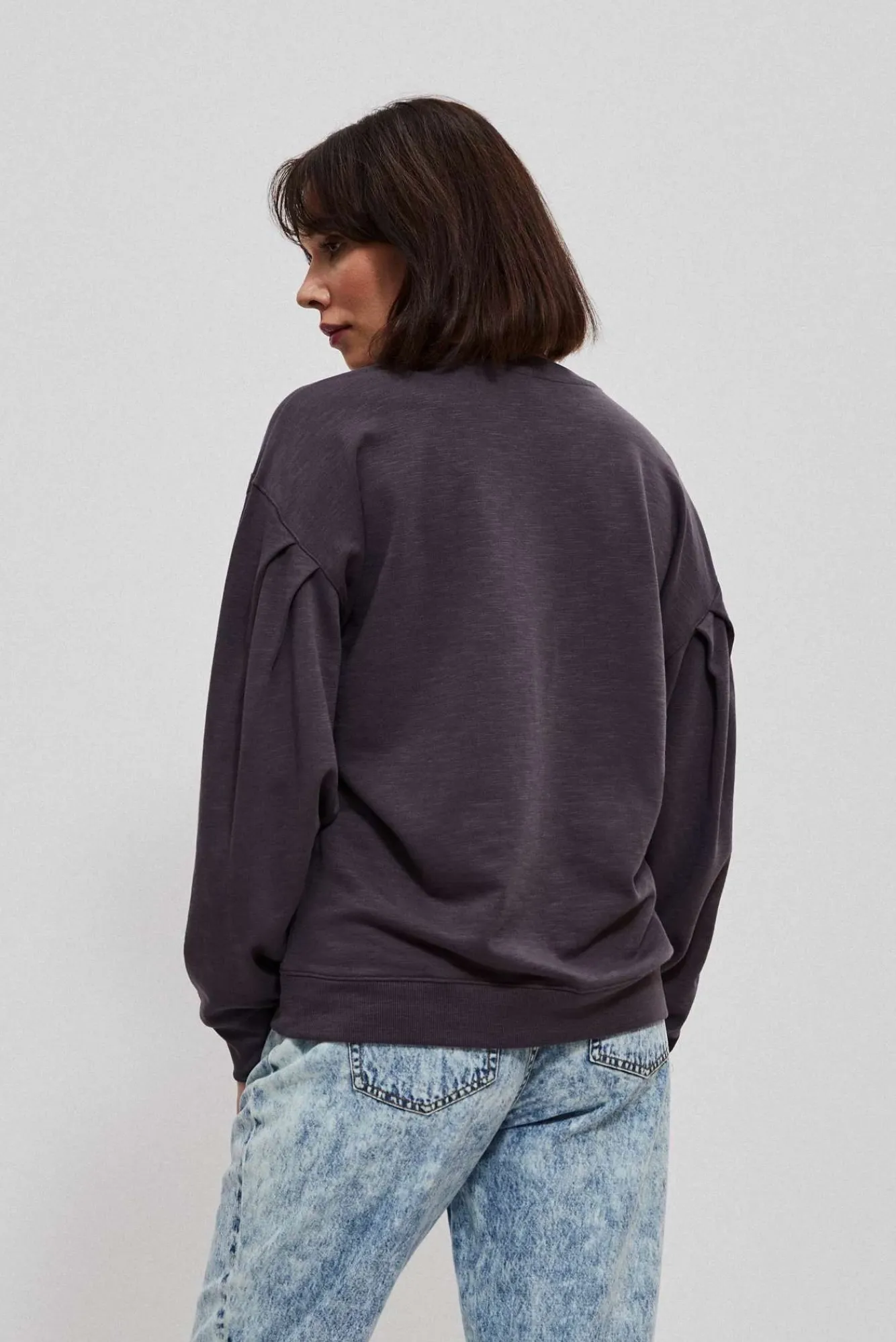 Bluzy Damskie Bez Kaptura|Bluzy Damskie Oversize>Moodo Bluza z dresowej dzianiny