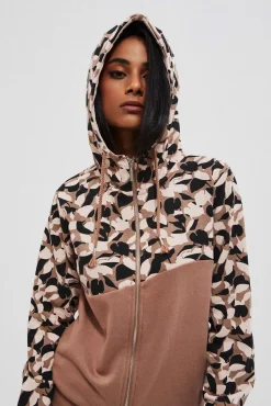 Bluzy Zimowe|Bluzy Damskie Sportowe>Moodo Bluza z jesiennym printem