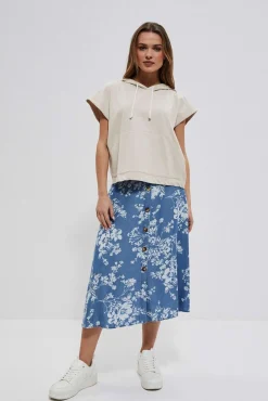 Bluzy Wiosenne|Bluzy Damskie Sportowe>Moodo Bluza z kapturem bez rękawów