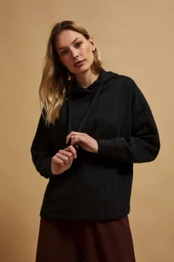 Bluzy Damskie Czarne|Bluzy Zimowe>Moodo Bluza z kapturem czarna