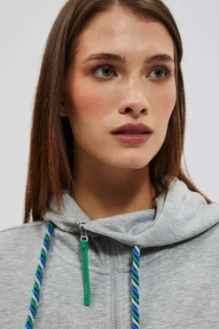 Bluzy Damskie Kolorowe|Bluzy Wiosenne>Moodo Bluza z kapturem zielona