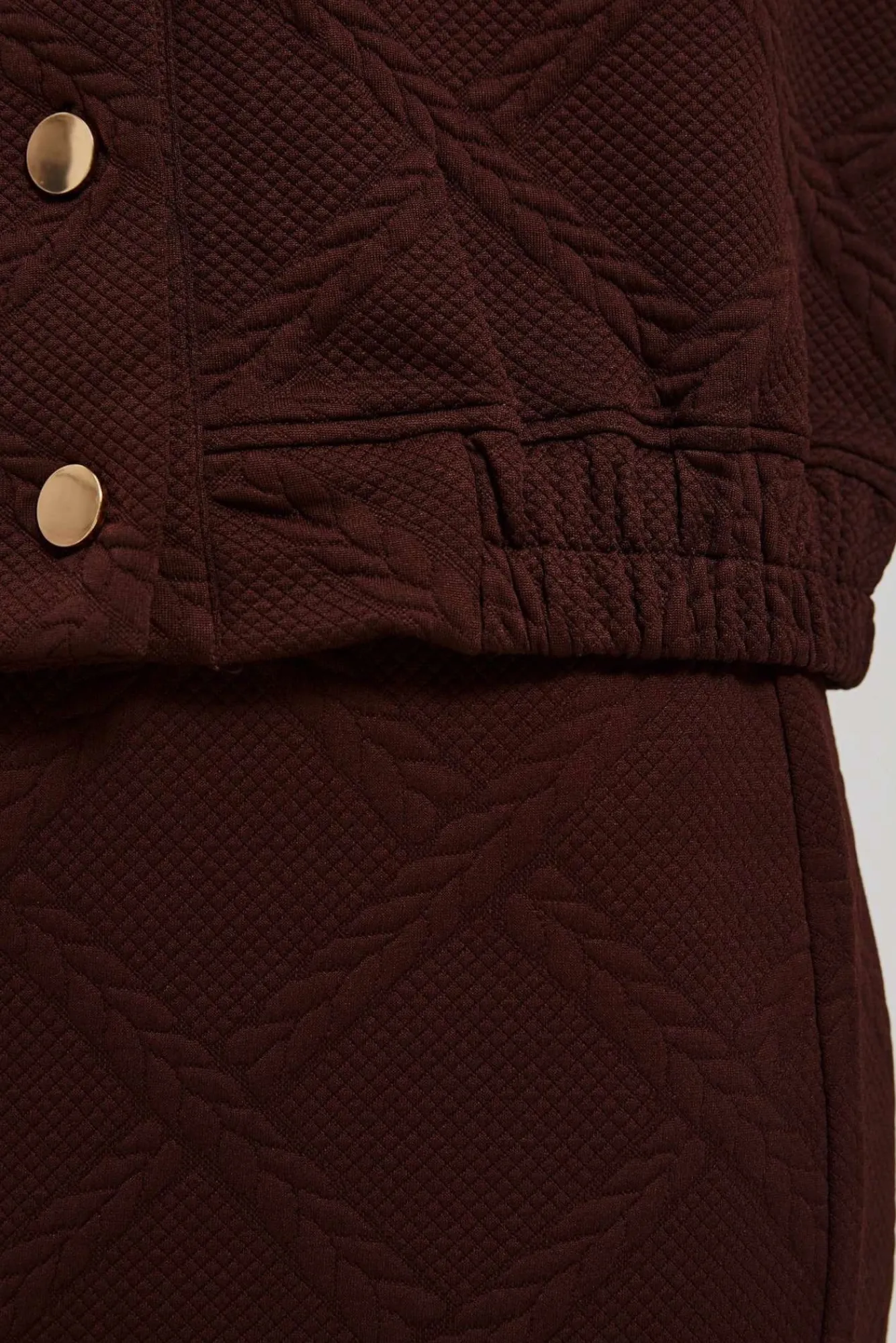 Bluzy Zimowe|Bluzy Retro>Moodo Bluza z ozdobnymi guzikami brązowa