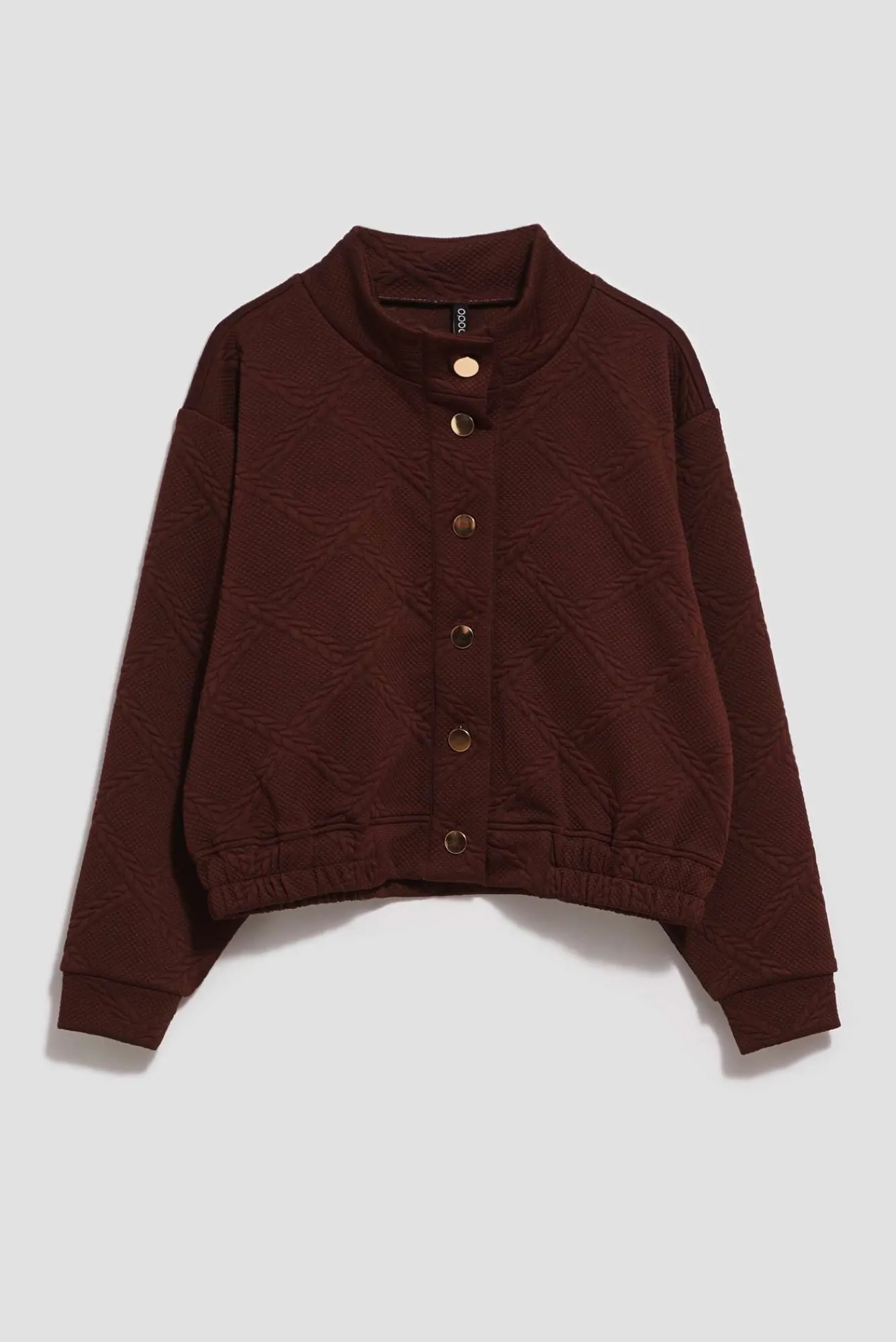 Bluzy Zimowe|Bluzy Retro>Moodo Bluza z ozdobnymi guzikami brązowa