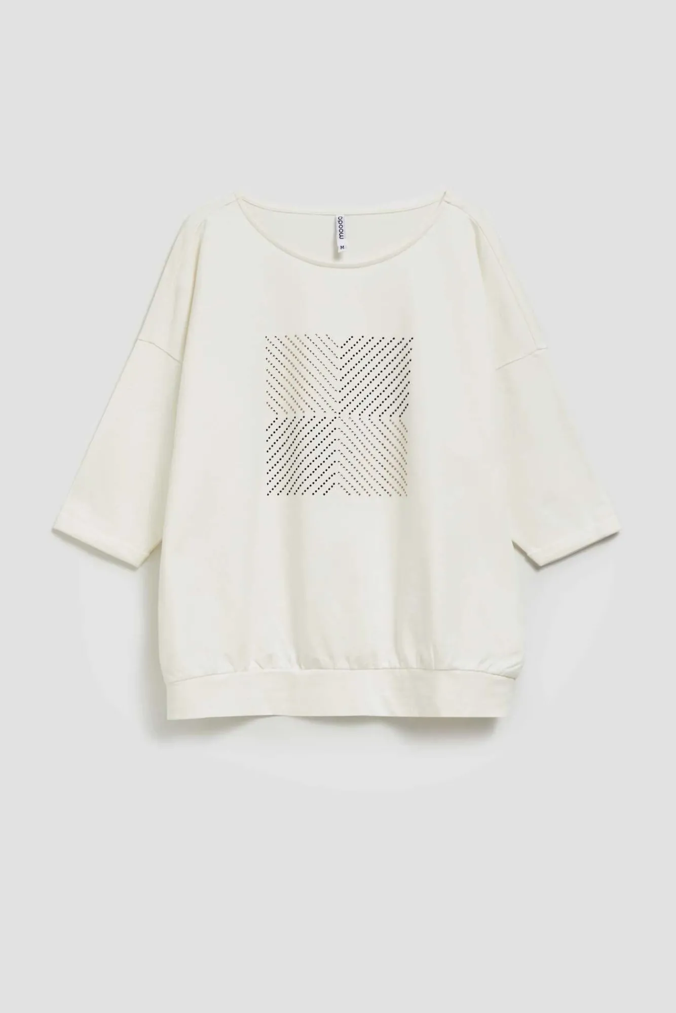 Bluzy Damskie Białe|Bluzy Wiosenne>Moodo Bluza z rękawami 3/4 biała