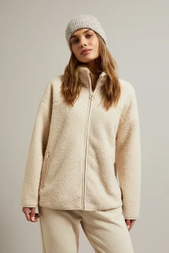 Bluzy Damskie Bez Kaptura|Bluzy Damskie Rozpinane>Moodo Bluza zapinana na zamek beżowa