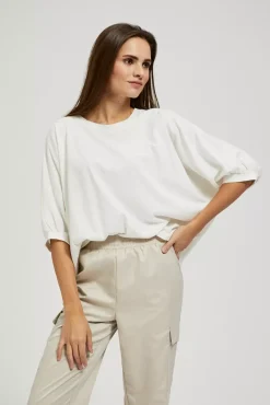 Bluzki Bawełniane|Bluzki Na Lato>Moodo Bluzka oversize biała