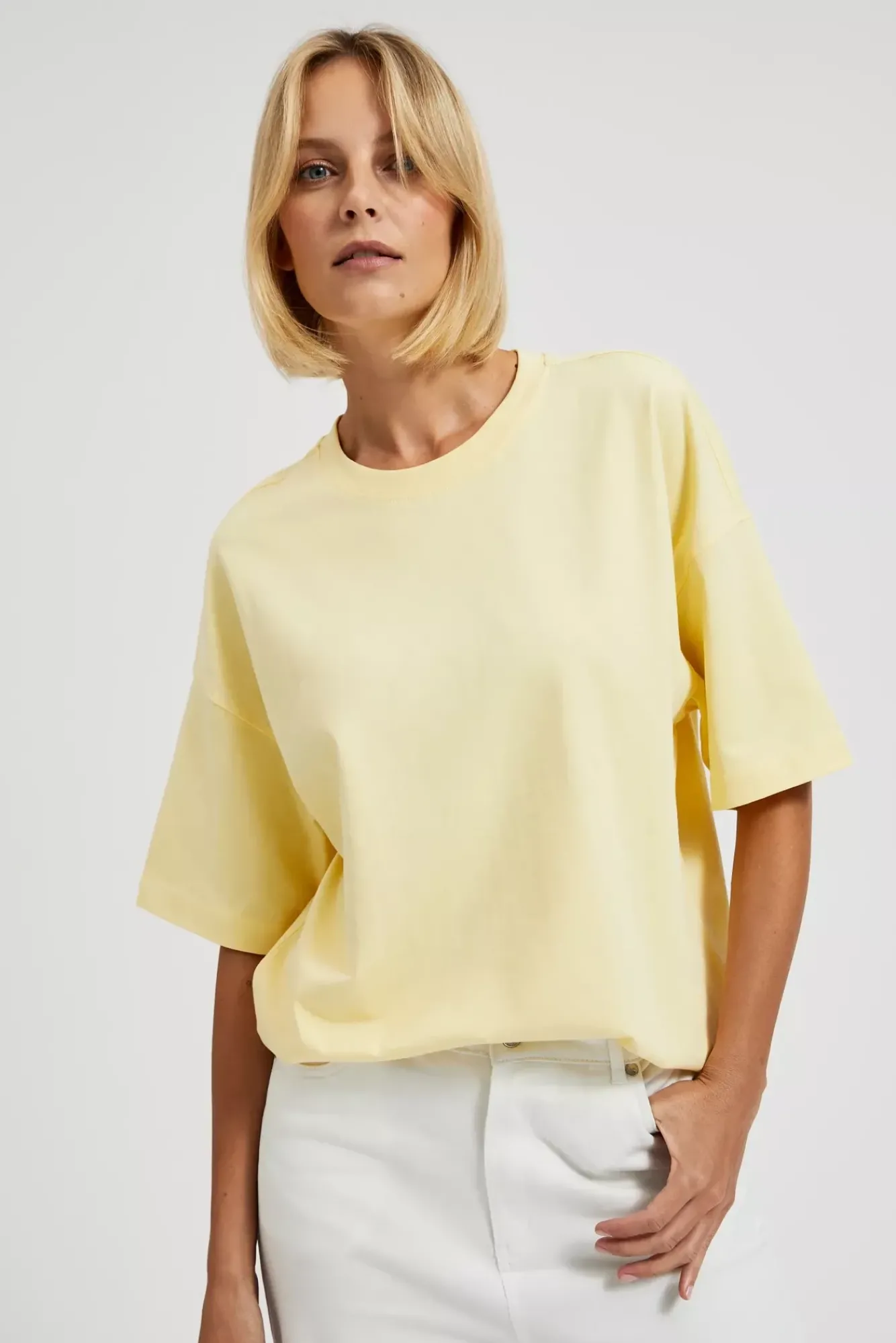 Bluzki Bawełniane|Bluzki Na Lato>Moodo Bluzka oversize żółta