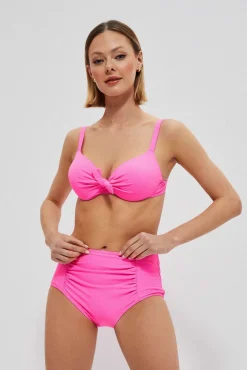 Stroje Kąpielowe Z Wysokim Stanem|Stroje Kąpielowe Dwuczęściowe>Moodo Dół od bikini high waist różowy