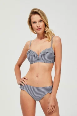 Stroje Kąpielowe Z Falbanką|Stroje Kąpielowe Bikini>Moodo Dół od bikini w paski