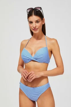 Stroje Kąpielowe Bikini|Stroje Kąpielowe Dwuczęściowe>Moodo Dół od bikini w paski niebieski