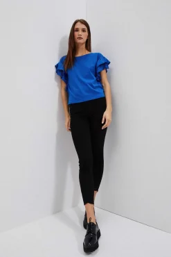 Jeansy Rurki|Jeansy Skinny>Moodo Dopasowane jeansy z postrzępioną nogawką
