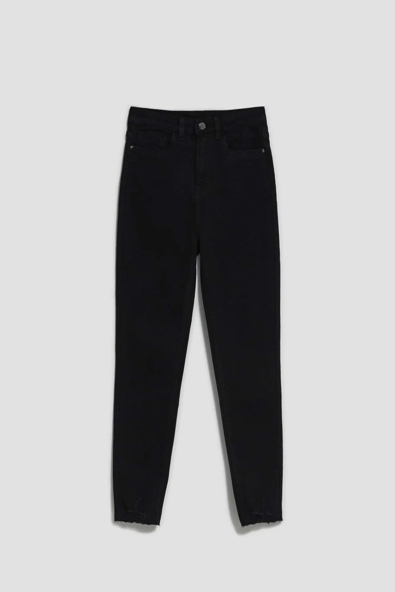 Jeansy Rurki|Jeansy Skinny>Moodo Dopasowane jeansy z postrzępioną nogawką