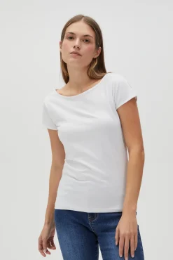 Bluzki Bawełniane|Bluzki Z Krótkim Rękawem>Moodo Dopasowany t-shirt biały