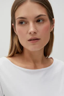 Bluzki Bawełniane|Bluzki Z Krótkim Rękawem>Moodo Dopasowany t-shirt biały