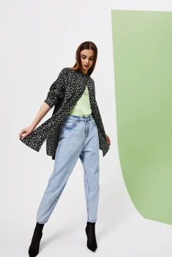 Koszule Z Kołnierzykiem|Koszule Casual>Moodo Długa koszula oversize z wiskozy czarna