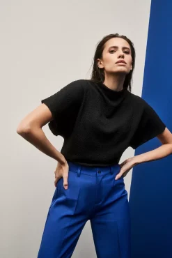 Bluzki Z Krótkim Rękawem|Bluzki Na Lato>Moodo Elegancka bluzka z szerokimi rękawami czarna