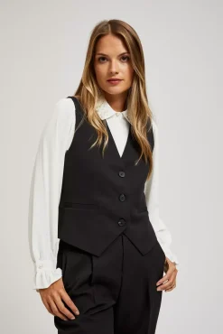 Kamizelki Damskie Czarne|Kamizelki Damskie Na Jesień>Moodo Elegancka kamizelka