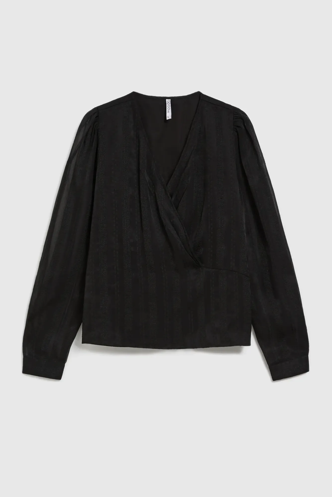Koszule Czarne|Koszule Damskie Eleganckie>Moodo Elegancka koszula z dekoltem w serek czarna