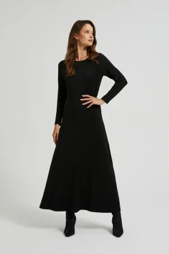 Sukienki Czarne|Sukienki Z Długim Rękawem>Moodo Elegancka sukienka maxi czarna