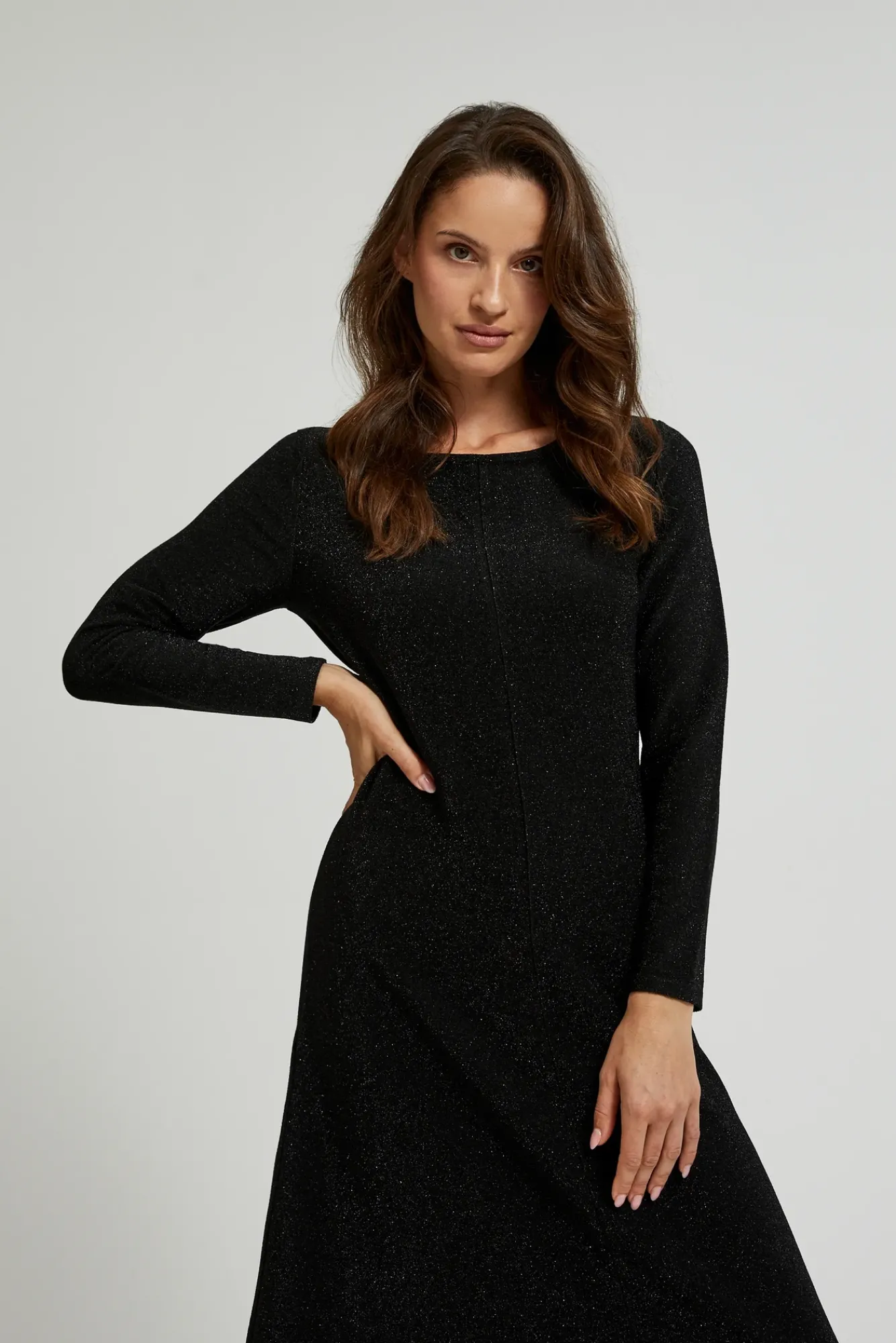 Sukienki Czarne|Sukienki Z Długim Rękawem>Moodo Elegancka sukienka maxi czarna