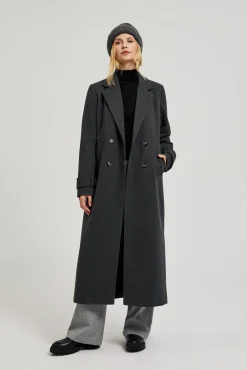 Płaszcze Jesienne|Płaszcze Zimowe>Moodo Elegancki długi płaszcz szary
