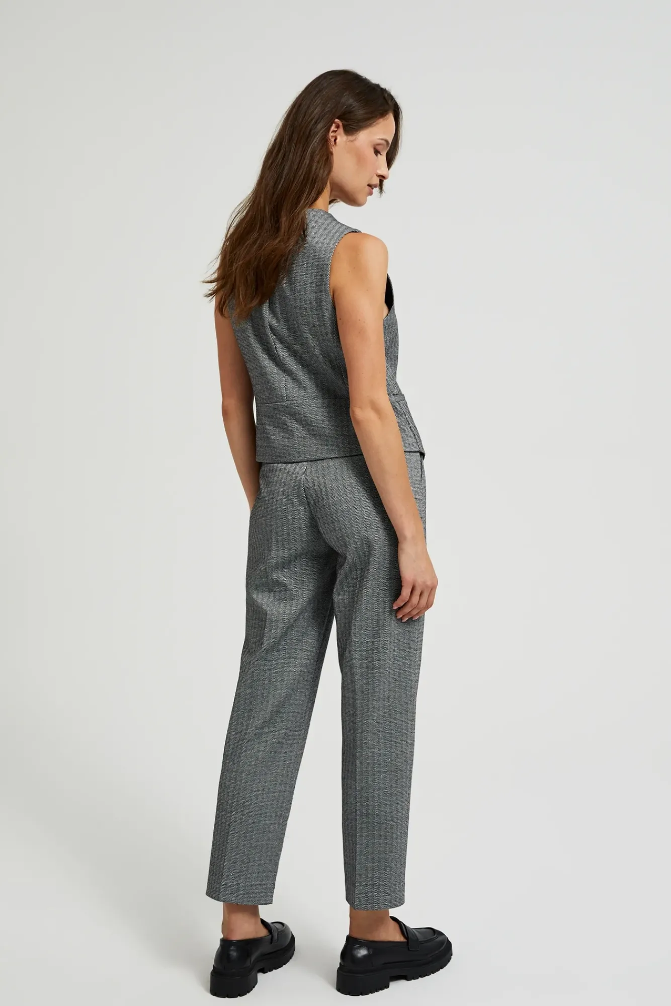 Spodnie Eleganckie|Spodnie Chinosy>Moodo Eleganckie spodnie cygaretki szare