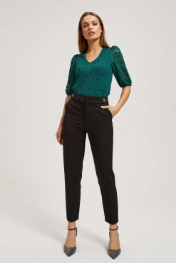 Spodnie Czarne|Spodnie Eleganckie>Moodo Eleganckie spodnie w kant