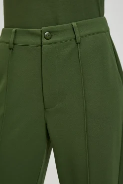 Spodnie Eleganckie|Spodnie Z Szerokimi Nogawkami>Moodo Elegnackie spodnie w kant khaki
