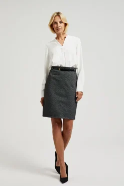 Koszule Damskie Białe|Koszule Damskie Oversize>Moodo Gładka elegancka koszula biała