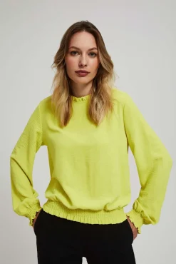 Koszule Casual|Koszule Zielone>Moodo Gładka koszula limonkowa