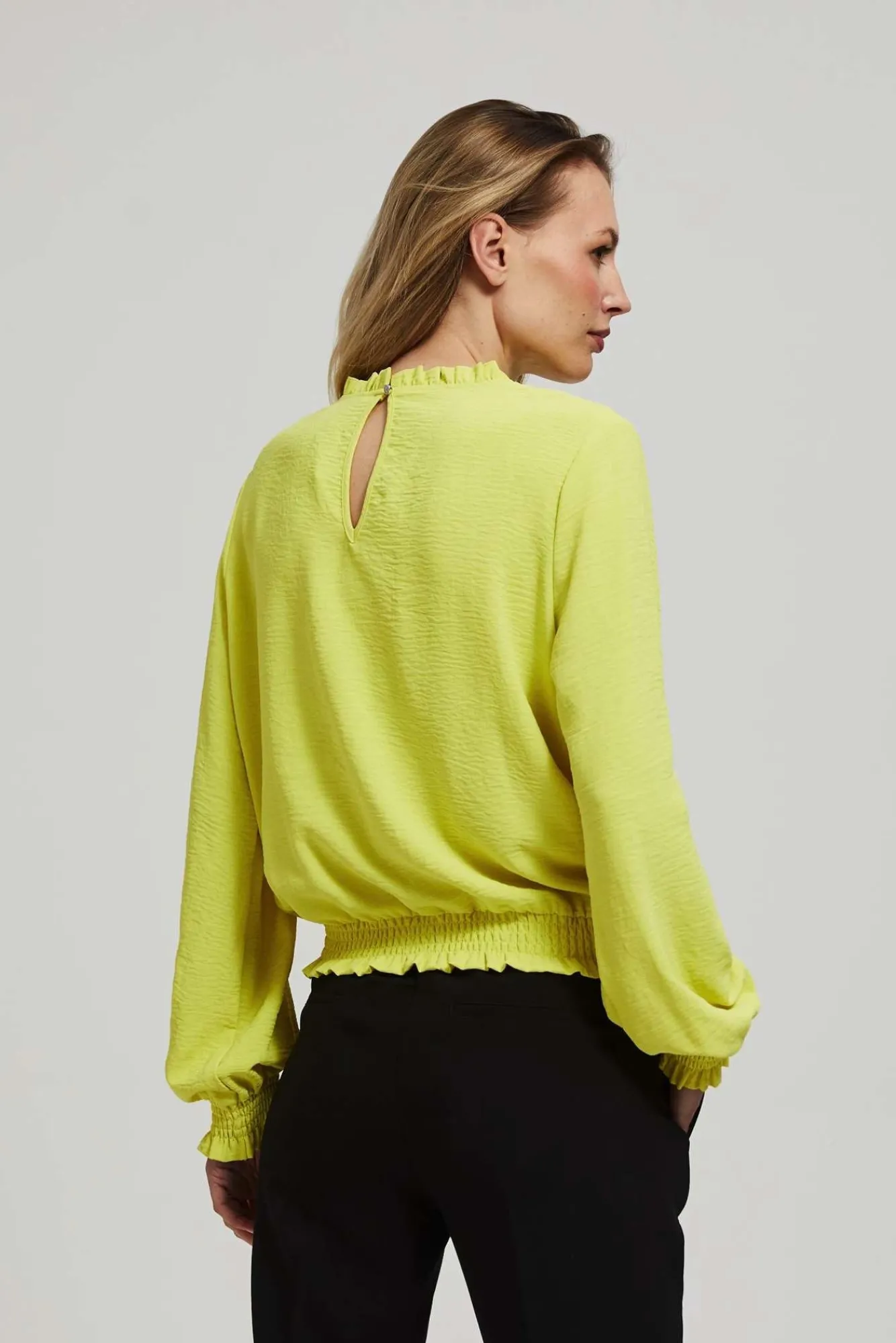Koszule Casual|Koszule Zielone>Moodo Gładka koszula limonkowa