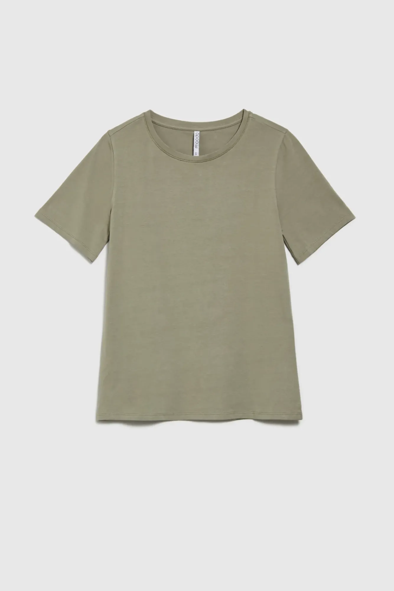 Bluzki Zielone|Bluzki Z Krótkim Rękawem>Moodo Gładki bawełniany t-shirt oliwkowy