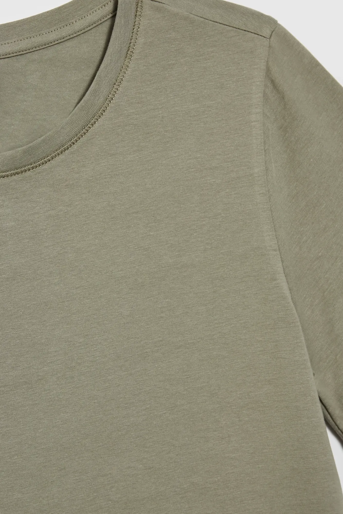 Bluzki Zielone|Bluzki Z Krótkim Rękawem>Moodo Gładki bawełniany t-shirt oliwkowy