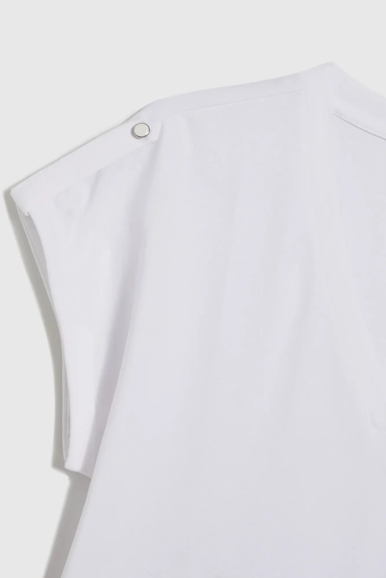 Bluzki Biale|Bluzki Z Dekoltem W Serek>Moodo Gładki t-shirt z dekoltem w serek biały