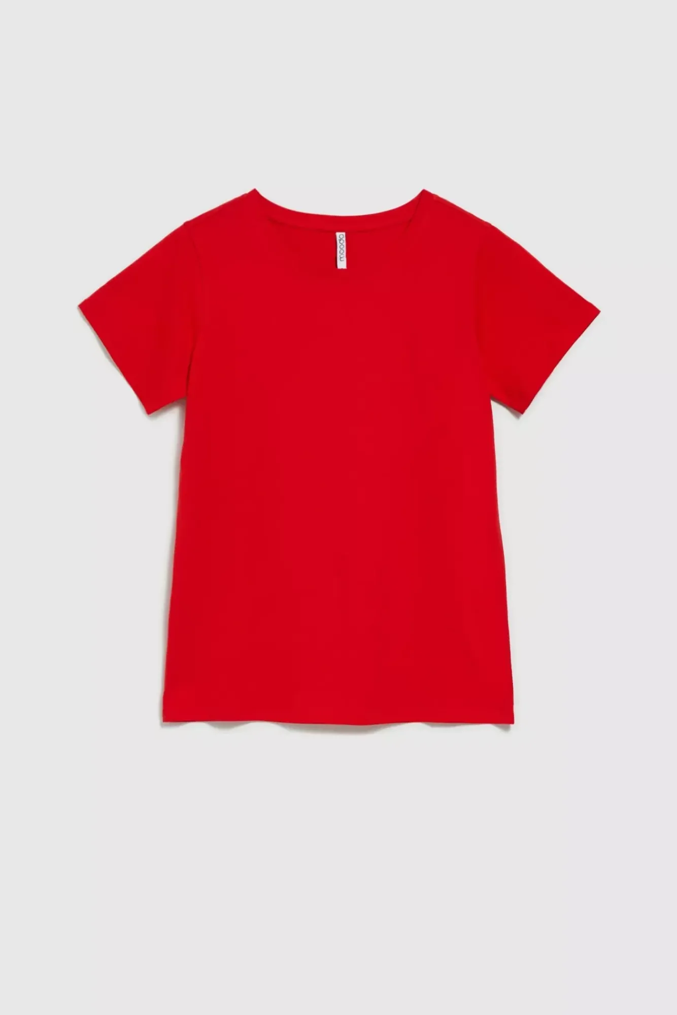 Bluzki Bawełniane|Bluzki Na Lato>Moodo Gładki t-shirt z krótkimi rękawami czerwony