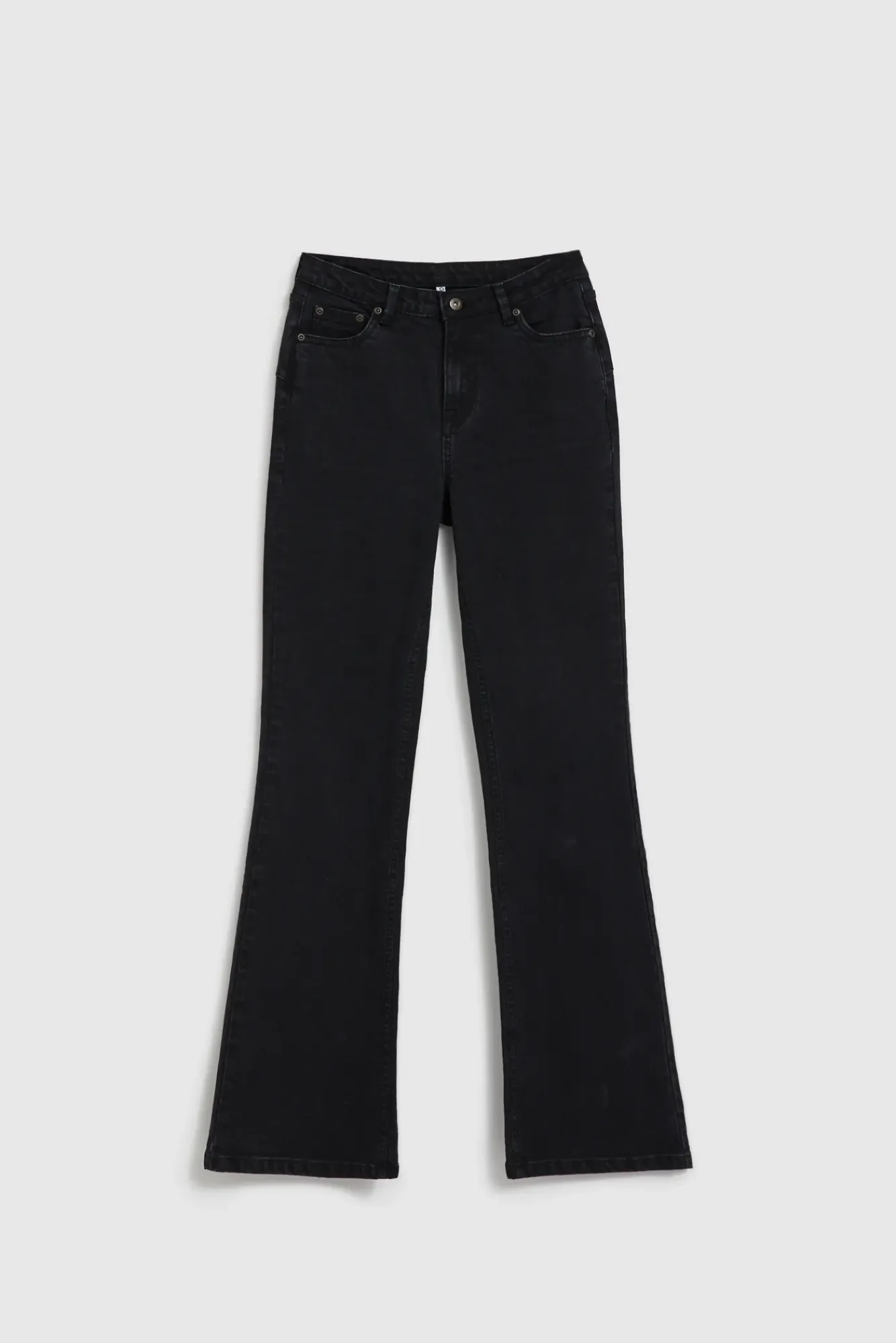 Jeansy Dzwony|Jeansy Z Wysokim Stanem>Moodo Gładkie jeansy bootcut czarne