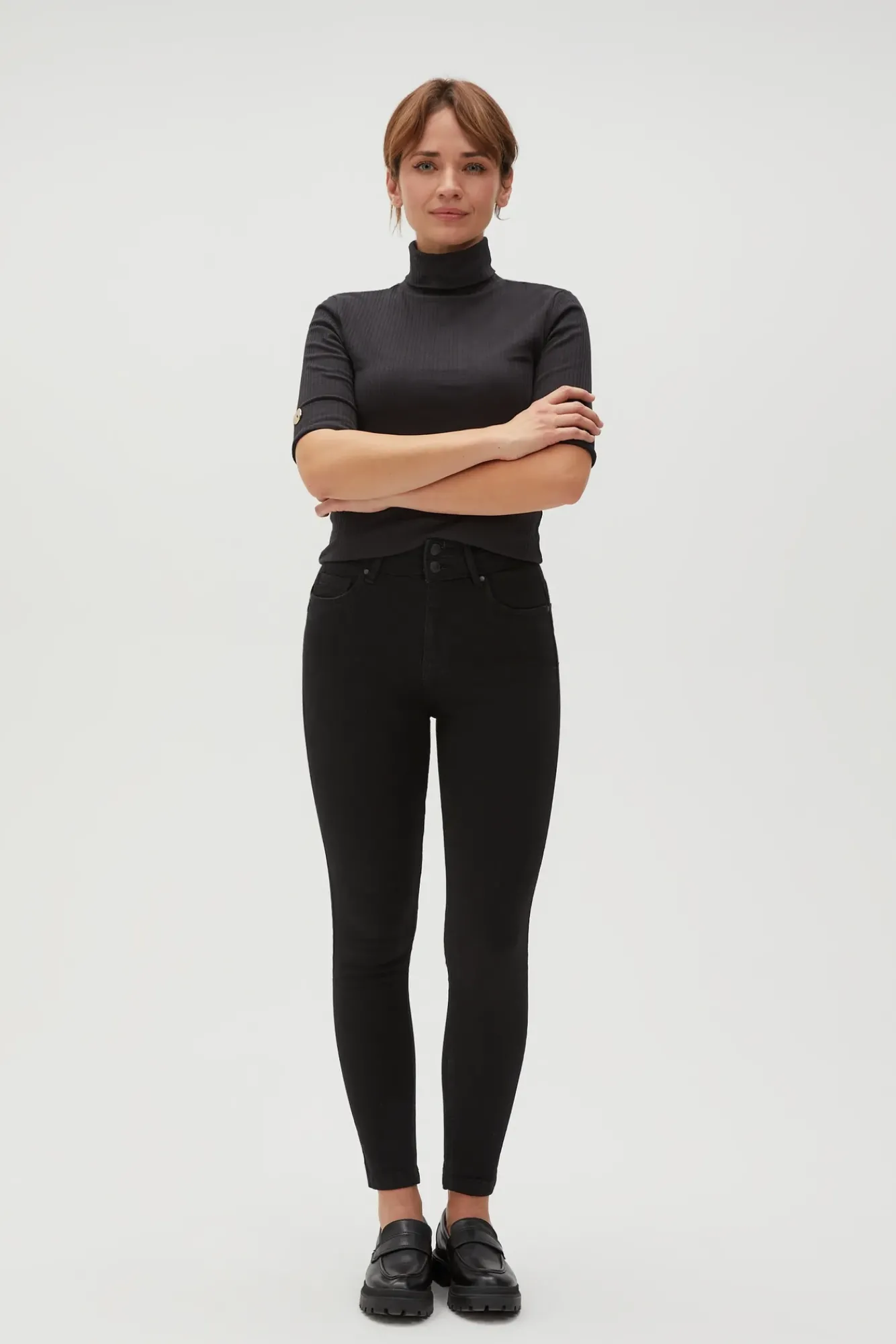Jeansy Rurki|Jeansy Skinny>Moodo Gładkie jeansy rurki czarne