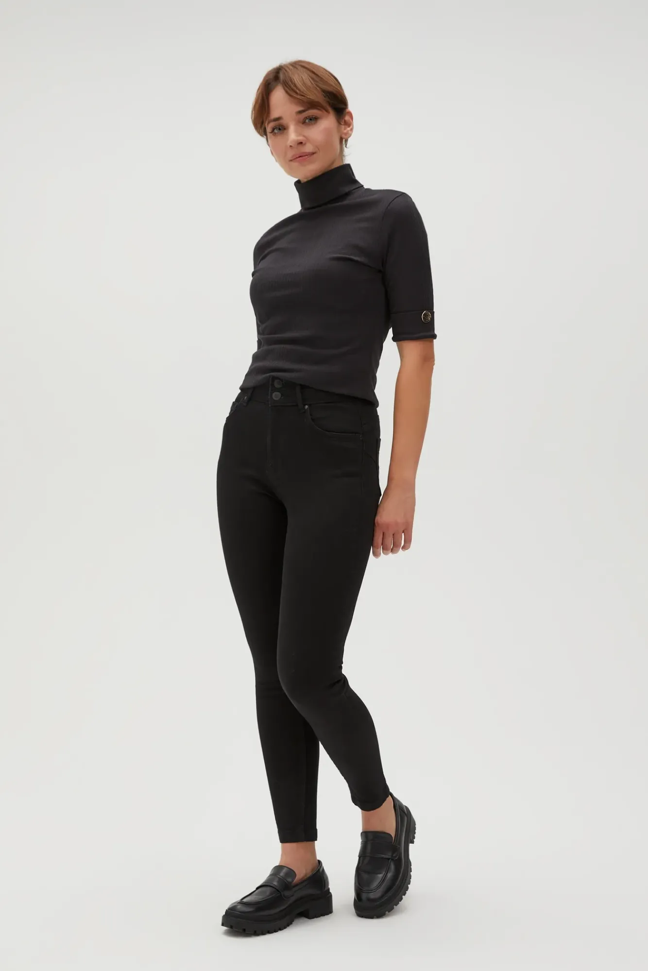 Jeansy Rurki|Jeansy Skinny>Moodo Gładkie jeansy rurki czarne