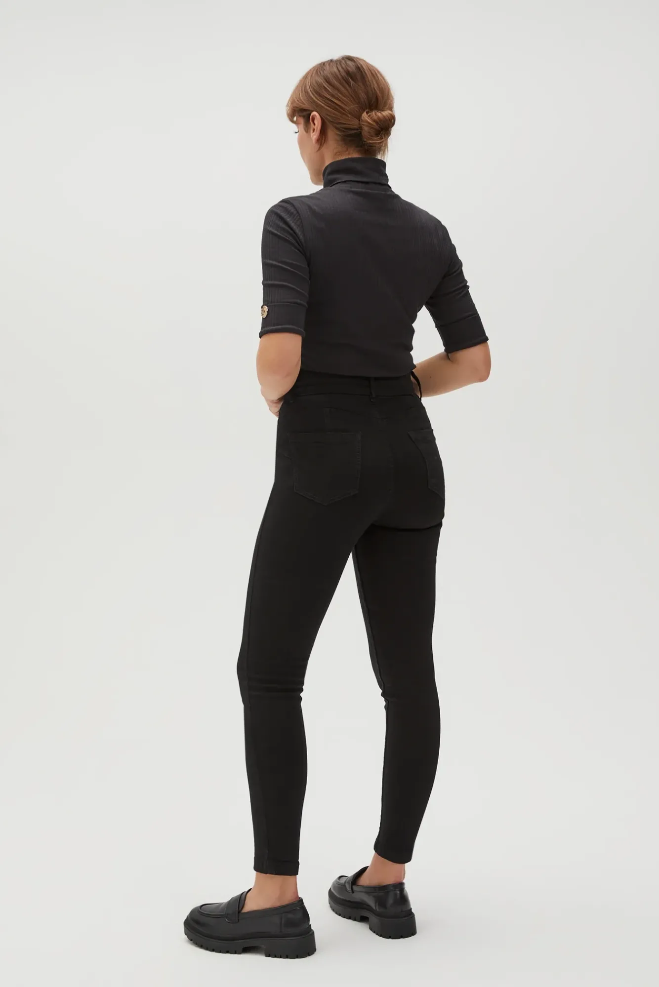 Jeansy Rurki|Jeansy Skinny>Moodo Gładkie jeansy rurki czarne
