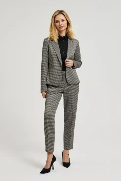 Komplety Damskie Eleganckie|Komplety Damskie Garnitury>Moodo Garnitur w pepitkę beżowy