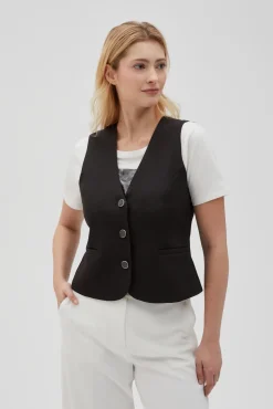 Kamizelki Damskie Garniturowe|Kamizelki Damskie Eleganckie>Moodo Garniturowa kamizelka czarna