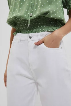 Jeansy Mom Fit|Jeansy Z Wysokim Stanem>Moodo Jeansy białe mom fit