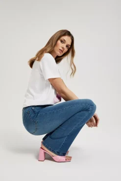 Jeansy Dzwony|Jeansy Z Wysokim Stanem>Moodo Jeansy bootcut niebieskie