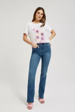 Jeansy Dzwony|Jeansy Z Wysokim Stanem>Moodo Jeansy bootcut niebieskie